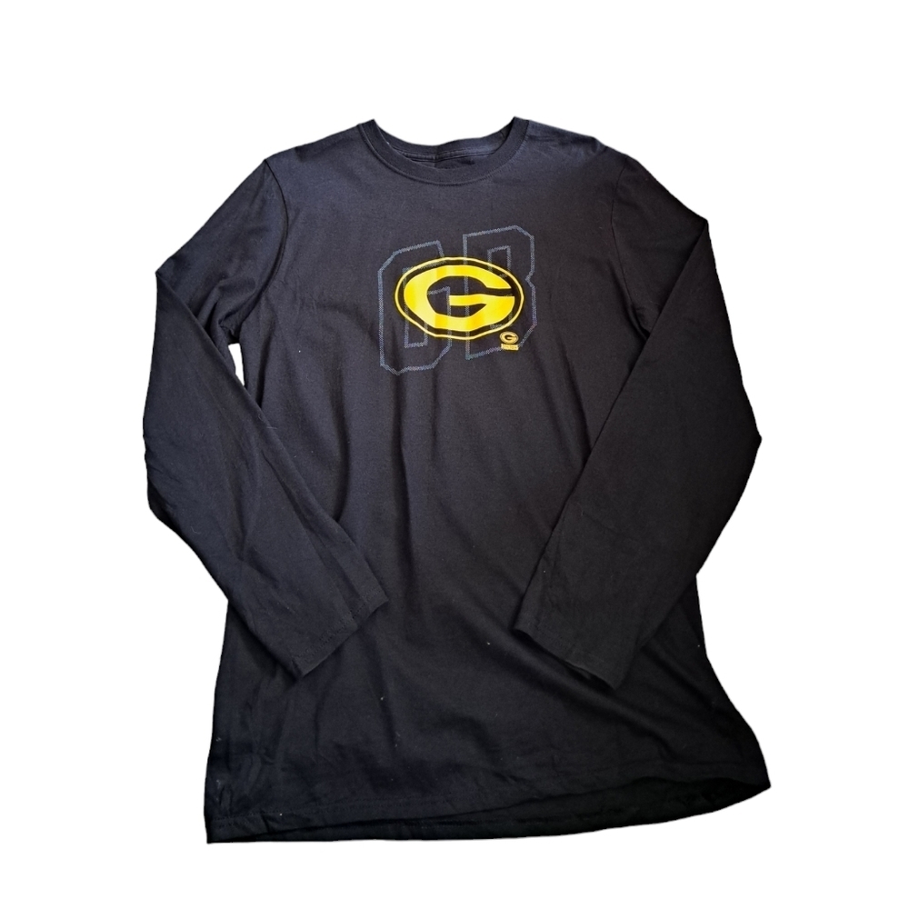 NFL Team apparel GREEN BAY PACKERS long sleeve tshirt lightweight mens MED BLACK